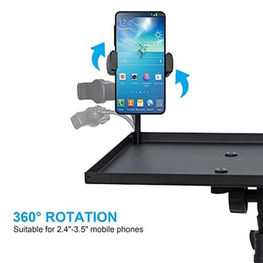 Projector Stand Tripod Adjustable, Laptop Height from 23.5 to 46.5 inches with Gooseneck Phone Holder, Floor for Office, Home, Stage, Studio, DJ Racks Holder Mount, 23.5inch-46.5inch - Image 6