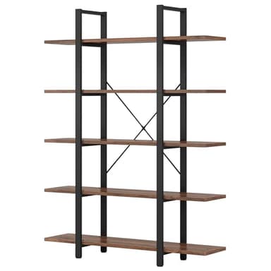 Tribesigns 5-Tier Bookshelf, Vintage Industrial Style Bookcase 72 H x 12 W x 47L Inches - Image 5