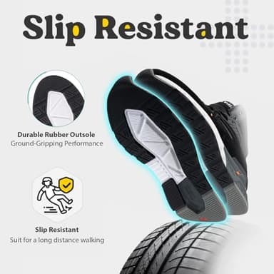 FitVille Wide Walking Shoes for Men Wide Width Sneakers for Flat Feet Heel Pain Relief - Rebound Core (11 Wide, Black) - Image 5