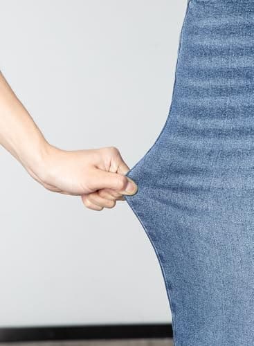 Sidefeel Women's Wide Leg Jeans High Waisted Stretchy Straight Baggy Drawstring Denim Pants Light Blue Size 4 - Image 6