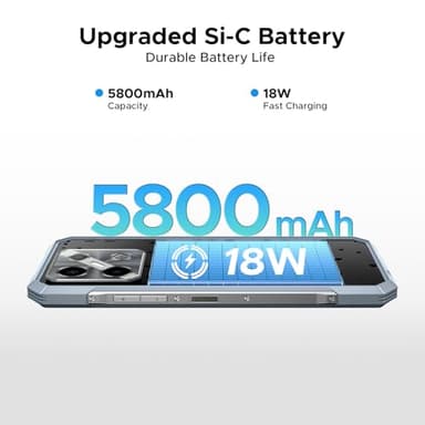 DOODEE Blade GT Pro 5G Rugged Phone with LED Light Effect,32GB+512GB/2TB Rugged Smartphone,6.72” FHD+120Hz, 5800 mAh Android Phone,100MP+32MP AI Camera/Face& Finger ID/NFC,Sliver - Image 5