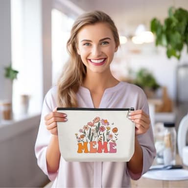 Retro Flower Mothers Day Birthday Gifts for Meme Funny Grandma Gifts from Granddaughter Makeup Bag Cosmetic Bag Retirement Wedding Anniversary Appreciation Gifts for Women Grandma Nana Grandmother - Image 5