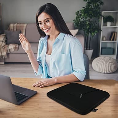 Laptop Case Sleeve 15.6 inch, Durable Shockproof Protective Computer Carrying Cover with Front Pocket, Briefcase Handbags Laptop Sleeve Bag for 15.6 inch HP, Dell, Acer, Asus, Notebook, Black - Image 6