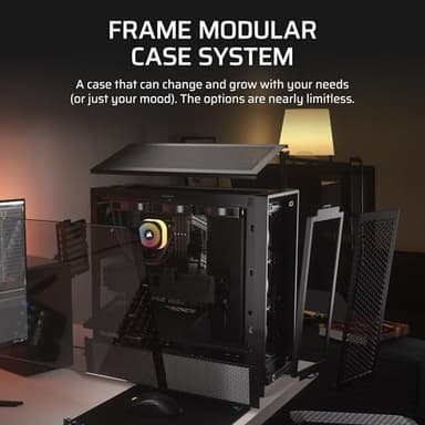 CORSAIR 4000D RS Frame Modular High Airflow Mid-Tower PC Case – 3X CORSAIR RS Fans – InfiniRail Fan Mounting System – Fits Multiple 360mm Radiators – Reverse Connector Motherboard Compatible – Black - Image 7