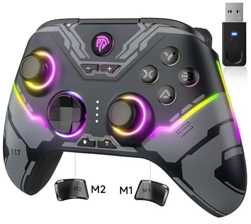 EasySMX X15 PC Controller - Enhanced Wireless Bluetooth Controller with Hall Joysticks/Hall Triggers/RGB Lighting - No Stick Drift, No Dead Zone - Work for Windows PC, Android, Steam and Switch - Image 1