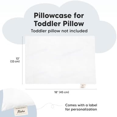 KeaBabies Toddler Pillowcase 13"x18" - Organic Cotton Toddler Pillowcase for Kids, Boys, Girls, Soft & Durable Cotton Cover for Miniature Sleepy Pillows, Cute Colors,Pillow Sold Separately(Soft White - Image 4