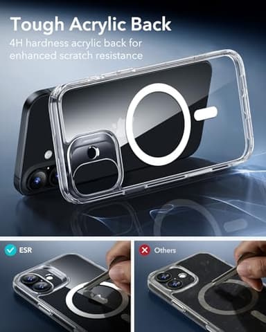 ESR for iPhone 17 Case, Camera Control, Compatible with MagSafe, Shockproof Military-Grade Protection, Magnetic Phone Case for iPhone 17, Classic Hybrid Case, Clear - Image 6