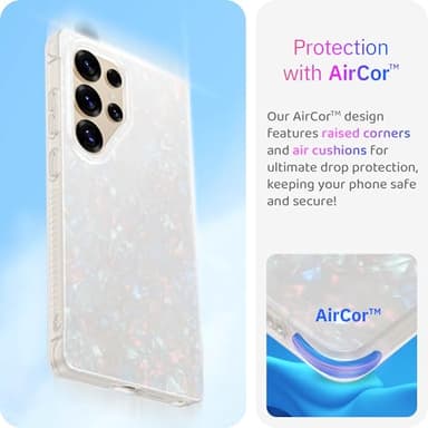 LONLI Hue - for Samsung Galaxy S25 Ultra Phone Case - [360° Shock-Absorbent Bumper | Cute, Unique and Aesthetic Phone Cover for Girls and Women] - White Pearl TORT - Image 5