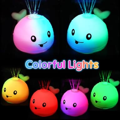 Baby Bath Toys, Rechargeable Light Up Bath Toys for Kids 1-3 Babies 6-12 12-18 Months, Whale Sprinkler Spray Water Pool Bathtub Toys Toddlers Infant 1 2 3 4 5, Baby Shower Newborn Gifts - Image 3