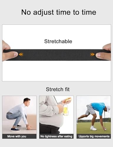 JUKMO Stretch Tactical Belt for Men, Military Work Rigger Hiking 1.5" Elastic Nylon Web Ratchet Quick Release Belt in Gift Box (Black, Medium) - Image 4