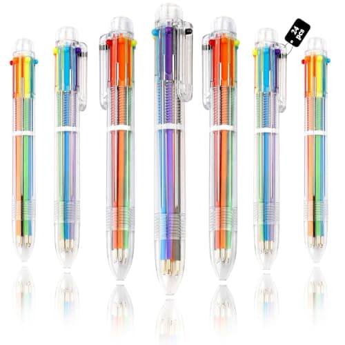24 Pack Multicolor Pen 0.5mm 6-in-1 Multicolor Ballpoint Retractable Colored Pens for School Office Supplies Birthday Party Favors for Kids Students Christmas Gift Stocking Stuffers for Teachers - Image 1
