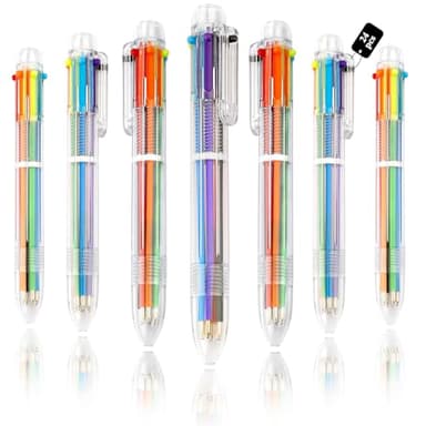 24 Pack Multicolor Pen 0.5mm 6-in-1 Multicolor Ballpoint Retractable Colored Pens for School Office Supplies Birthday Party Favors for Kids Students Christmas Gift Stocking Stuffers for Teachers - Image 1