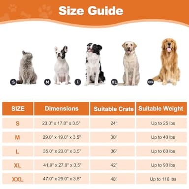 POCBLUE Deluxe Washable Dog Bed for Large Dogs Dog Crate Mat 35 Inch Comfy Fluffy Kennel Pad Anti-Slip for Dogs Up to 60 lbs, 35" x 23", Grey - Image 6