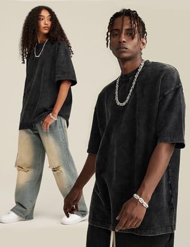 Arssm 3 Pack Men Oversized T Shirts Vintage Tee Loose Fit Short Sleeve Casual Streetwear Baggy Washed Unisex Tops(BlackGreyKhaki-M) - Image 6