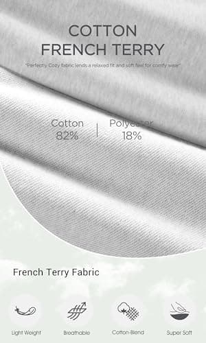 ODODOS Women's Sweat Shorts with Pockets Cotton French Terry Drawstring Summer Workout Casual Lounge Shorts, White Heather, Medium - Image 6
