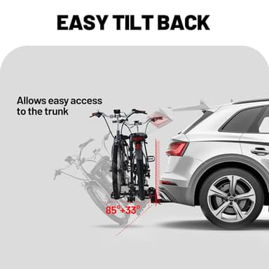 Young 200 lbs. 2 Bike Rack Hitch Mount Platform Style for Cars Trucks SUVs Minivans, fits MTB Gravel Road Bike with Up to 5-inch Fat Tire Carrier Rack - 2" Hitch Receiver - Image 5