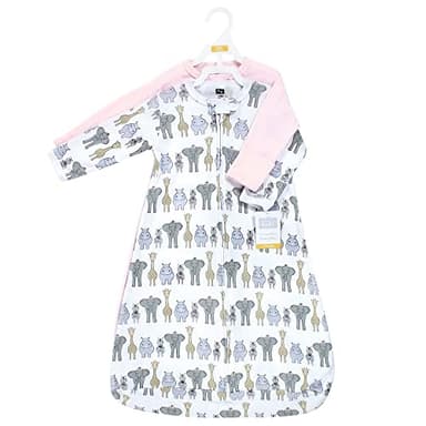Hudson Baby Unisex Baby Cotton Long-Sleeve Wearable Sleeping Bag, Sack, Blanket, Pink Safari, 0-3 Months - Image 2