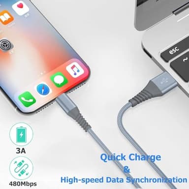 4Pack [Apple MFi Certified] Charger Lightning to USB Charging Cable Cord Compatible iPhone 14/13/12/11 Pro/11/XS MAX/XR/8/7/6s Plus,iPad Pro/Air/Mini,iPod Touch - Image 4