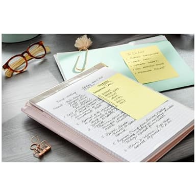 Post-it 100% Recycled Paper Super Sticky Notes, 2X The Sticking Power, 4x6 in, Lined, 4 Pads/Pack, 45 Sheets/Pad, Canary Yellow (4621R-4SSCY) - Image 13