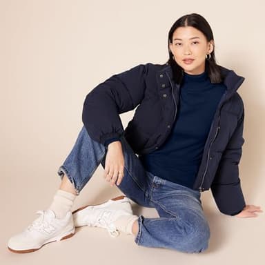 Amazon Essentials Women's Classic-Fit Lightweight Long-Sleeve Turtleneck Sweater (Available in Plus Size), Navy, Small - Image 5