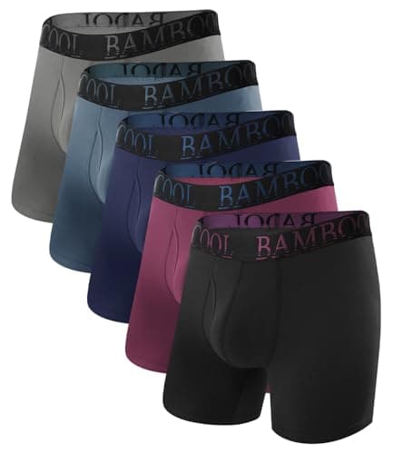 BAMBOO COOL Men's Ultra ComfortSoft Underwear, Moisture Wicking & Breathable No Ride Up Boxer Briefs with Fly, Multipack - Image 1