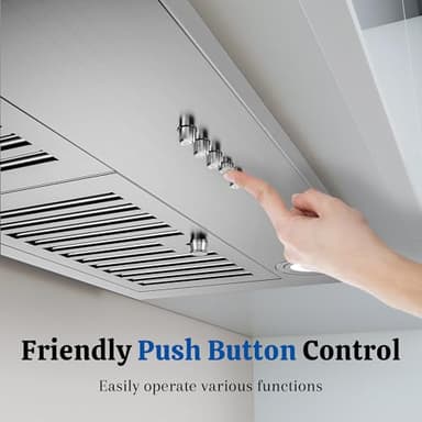 FIREGAS Range Hood Insert 30 Inch, 450 CFM Ducted/Ductless Convertible Built-in Kitchen Vent Hood, Stainless Steel Stove Hood with 3 Speed Exhaust Fan & Baffle Filters - Image 9