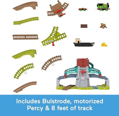 ​Thomas & Friends Toy Train Set Talking Bulstrode & Which-Way Bridge Track Playset with Sounds & Percy Engine for Kids Ages 3+ Years - Image 5