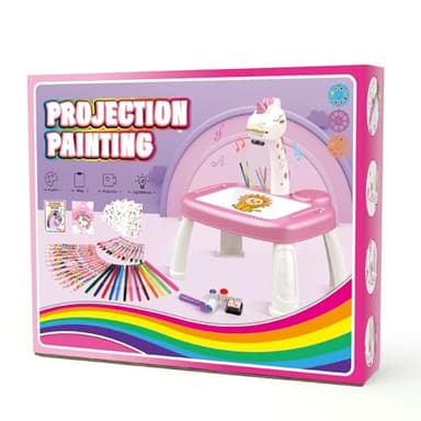 Drawing Projector for Kids, Art and Crafts, Drawing Board with Music, Color Pens, Pencils, Crayons, Scrapbook, Unicorn Sticker Book, Ideal Toy for 3+ Year Old Girls & Boys (Unicorn Kit) - Image 8