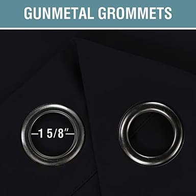 H.VERSAILTEX 100% Blackout Curtains for Bedroom Black Out Curtains 96 inch Thermal Insulated Long Blackout Curtains for Living Room, Energy Saving Curtains for Patio Door Grommet (1 Panel, Jet Black) - Image 5