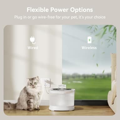 Cheerble Pumpless Cat Water Elfin Fountain, Wireless Pet Fountain Battery Operated, 2L/67oz E1+ Automatic Water Dispenser Cats & Dogs MagDrive™ Technology Stainless Steel Tray, No Cleaning Hassle - Image 5
