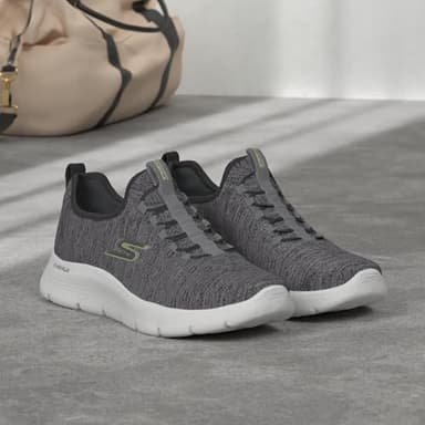 Skechers mens Gowalk Flex - Athletic Slip-on Casual Walking Shoes With Air Cooled Foam Sneaker, Grey/Lime 2, 9.5 US - Image 2