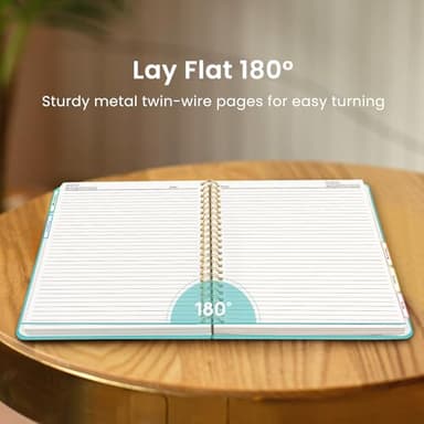 Large Spiral Lined Notebooks for Work With Removable Dividers & Tabs, 8.5"x11" Hardcover 5 Subject Notebook for Note Taking & Organizer, A4 College Ruled Journal for Women & Writing, Aquamarine, 280 Pages - Image 5