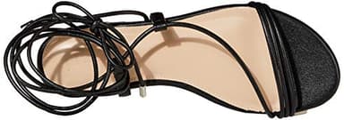 The Drop Women's Samantha Flat Strappy Lace-Up Sandal, Faux Leather Black, 7 - Image 10