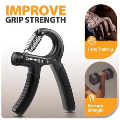 NIYIKOW 2 Pack Grip Strength Trainer, Hand Grip Strengthener, Adjustable Resistance 22-132Lbs (10-60kg), Forearm Strengthener, Perfect for Musicians Athletes - Carbon Black - Image 2