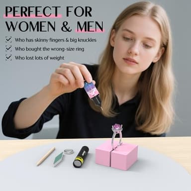 Akisey Ring Sizers for Loose Rings, Ring Size Adjuster Kit for Women, Rings Guards Kit with UV Light & 10g Glue, Fixators, Invisible Traceless Tightener for Men, Fit Any Size, Easy to Apply & Remove - Image 6
