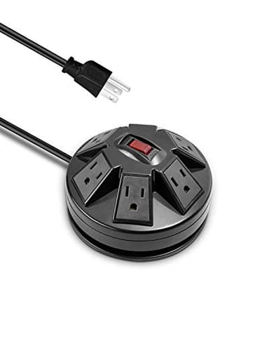 KMC 6-Outlet Surge Protector Power Strip with 2 USB (2.4A), Overload Protection, 15A 14AWG 6-Foot Cord Wire Extension Universal Socket - Image 1