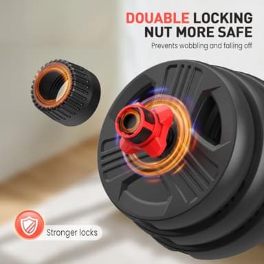 UKEEP Adjustable Dumbbells Set, 20/30/40/60/80lbs Free Weight Set with Connector of 2 Convertible to Barbell, Fitness Exercises for Home Gym Suitable Men/Women - Image 6