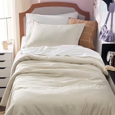 Bedsure Twin XL Comforter Set - Extra Long 5 Pieces Beige Twin XL Bedding Set for All Seasons, Boho Contrasting Design Bed in a Bag with Comforter, Sheets, Pillowcase & Sham - Image 5