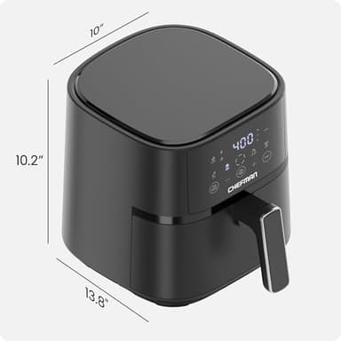 Chefman Air Fryer – 4 QT Compact Airfryer for Quick & Easy Meals in Minutes, Features Hi-Fry Technology for Extra Crisp, Touchscreen Controls with 4 Presets, Nonstick & Dishwasher Safe Basket - Black - Image 2