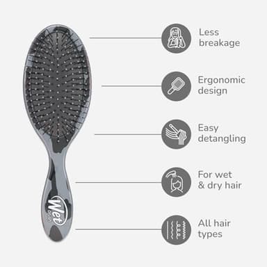 Wet Brush Original Detangler Hair Brush, Grey Leopard (Safari), Ultra-Soft IntelliFlex Bristles, Detangling Bristles Glide Through Tangles (Wet Dry & Damaged Hair), Women & Men (Pack of 2) - Image 3