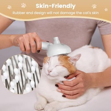 Cat Steam Brush, 3 In 1 Steamy Pet Brush with Release Button and Tank, Anti-Static Cat Comb for Effective Hair Removal, Rechargeable Steam Dog Comb for Furry Pet - Image 3