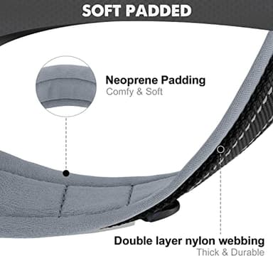 Joytale Dog Collar for Extra Large Dogs, Neoprene Padded and Adjustable, Reflective Wide Heavy Duty Pet Collars with Durable Metal Belt Buckle for Walking, Black, XL - Image 2