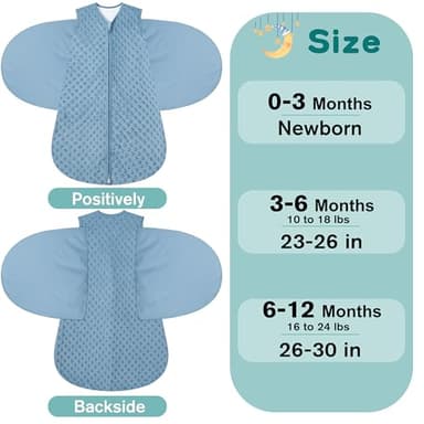 Fleece Newborn Sleep Sack Baby Swaddle,3-Way Adjustable Wearable Blanket,2 Pack Fleece Swaddling Sleeping Bag TOG 2.0， (Brown & Dark Green, 3-6 Months) - Image 5