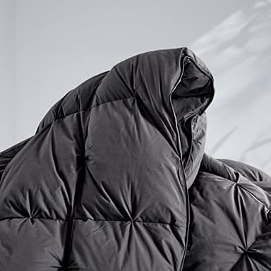 SNOWMAN Premium Down Comforter Cal King Size, Luxurious All Season Duvet Insert with Cotton Blended Fabric, 48oz Fill Weight Pinch Pleat Design Hotel Bedding Comforter (Grey,108"x98") - Image 6