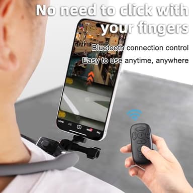 XLMJDZQ Phone Chest Mount,Magnetic Neck Chest Mount with Wireless Remote,Neck Holder for iPhone Android Phones,POV Phone Holder(Gray Shelf Model) - Image 3