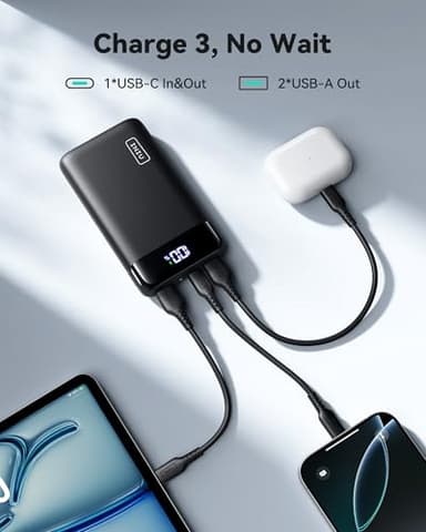 INIU Portable Charger, 22.5W 20000mAh USB C in & Out Power Bank Fast Charging, PD 3.0+QC 4.0 LED Display Phone Battery Pack Compatible with iPhone 16 15 14 13 Pro Samsung S23 Google iPad Tablet, etc - Image 4