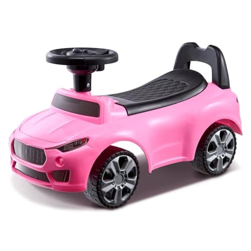 VEVOR Ride On Push Car for Toddlers, Ages 19+ Months, Ride Racer, Sit to Stand Toddler Ride On Toy, Kids Ride On Car with Music Steering, Horn & Under Seat Storage, Ride On Toy for Boys Girls, Pink - Image 1