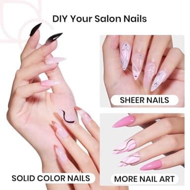 Beetles Tipex Instant Apex Nail Tips Halloween Nails, Stiletto Medium, 192pcs 16 Sizes, Pre-Building Pre-Etched Strong Thicker Strong Acrylic Tips - Image 4