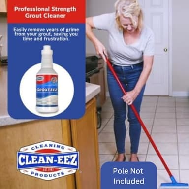 Clean-eez Grout Cleaner 2 Pack with Stand-Up Brush Attachment - Stain Remover Heavy-Duty Scrubber - Bathroom Shower Ceramic Porcelain Tile & Grout Only - Easy Control Flip Top Cap - 32 oz. - Image 6