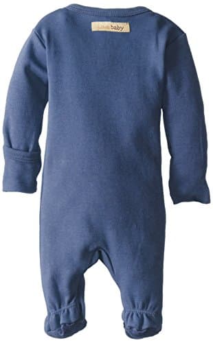 L'ovedbaby Baby Girls Organic Snap One-Piece Footies, Slate, 3-6 Months US - Image 2